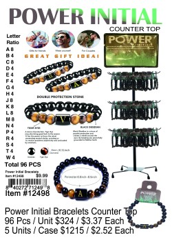 Power Initial Bracelets Counter Top